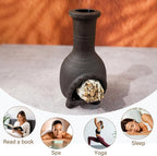 Handcrafted Palo Santo Burner–Mexican Style Clay Incense Dish for Aromatherapy and Stress Relief–Compatible with Wood Sticks, Sage,Cone Incense–Mini Home Altar with Unique Chimney Design