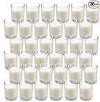 Housecret 36 Pack Warm White Unscented Clear Glass Filled Votive Candles. Hand Poured Wax Candle Ideal Gifts for Aromatherapy Spa Weddings Birthdays Holidays Party