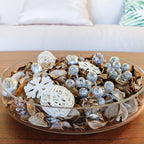 Qingbei Rina Christmas Potpourri Bags,Cotton Scented Winter Potpourri Bowl Filler Dried Flower, Home Fragrance Sachet of Petal, Vase Filler Holiday Decor, 8.4 oz(Silver and White)