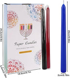24 Pack 10" Tall Colored Taper Candles, Dripless Unscented Colorful Candlesticks for Birthdays Dinner Party Home Décor, Long Burning Spell Chime Candles for Witchcraft Ritual Prayer Meditation