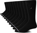 Nautica Mens Dress Socks - 10 Pack Breathable Stretch Crew-Length Work Socks for Men for Business Formal Wear (Sizes: 6-12.5)