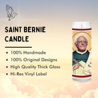 Bernie Celebrity Glass Jar Candle – Unscented Handmade Soy Wax Votive Candle – Unique Gift for Public Figure Fans – Home Decor Collectible for Living Room & Office – 8 Inch