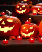 BEICHI Flameless Candles, 24-Pack LED Tea Lights Candles Battery Operated, Electric Fake Tealights, Votive Candles Bulk for Halloween, Christmas, Wedding- Red Light