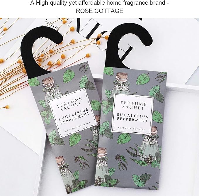 Large 12 Packs Eucalyptus Peppermint Hanging Closet Air Freshener Scented Sachets Long Lasting Smell Goods