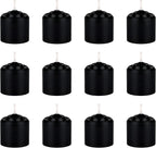 Mega Candles 12 pcs Unscented Black Votive Candles, Hand Poured Wax Candle 10 Hours 1.38 Inch x 1.5 Inch, Home Décor, Wedding Receptions, Centerpieces, Occasions, Events, Meditations, Holders