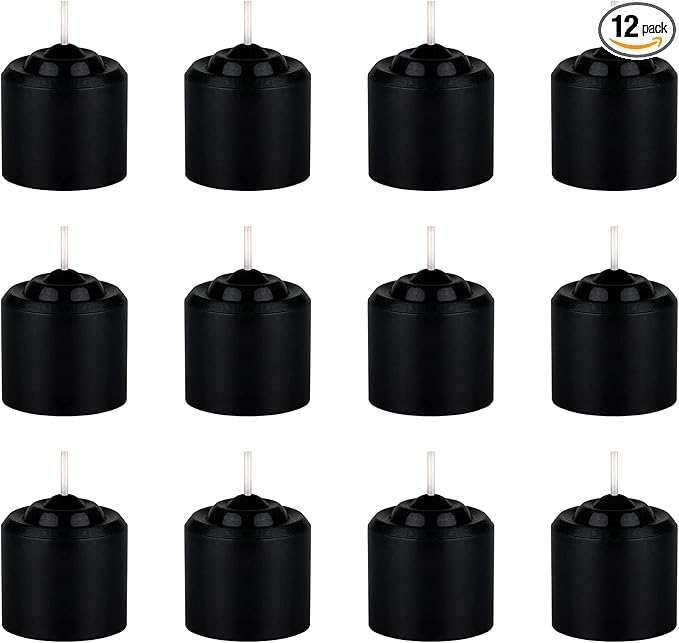 Mega Candles 12 pcs Unscented Black Votive Candles, Hand Poured Wax Candle 10 Hours 1.38 Inch x 1.5 Inch, Home Décor, Wedding Receptions, Centerpieces, Occasions, Events, Festivities, Meditations