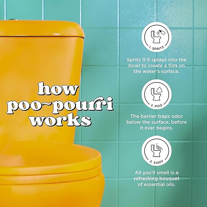 Poo-Pourri Before-You-Go Toilet Spray Refill, Lavender Peppermint, 16 Fl Oz, Up to 800 Uses, Bathroom Odor Deodorizer with Essential Oils for Home or Work, Lavender, Peppermint and Citrus Scent