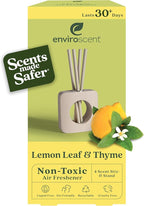 Enviroscent Non-Toxic Air Freshener for Home | Liquid Free Diffuser | Home Fragrance Lasts Over 30 Days | Kit includes 1 Mango Wood Stand & 1 Scent Stix Refill (Lemon Leaf & Thyme)