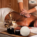 ELLDOO Natural Travertine Incense Cone Holder, Home Decor Handmade Ball Shape Incense Burner for Yoga Meditation SPA Reading, Beige