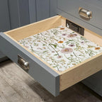 Tatyanna Drawer and Shelf Liner for Kitchen Cabinets Non Adhesive Drawer Liners Floral Cabinet Liner Strong Grip Non Slip Shelf Liners Waterproof Kitchen Cupboard Liner Easy to Clean 12IN x 16.4FT