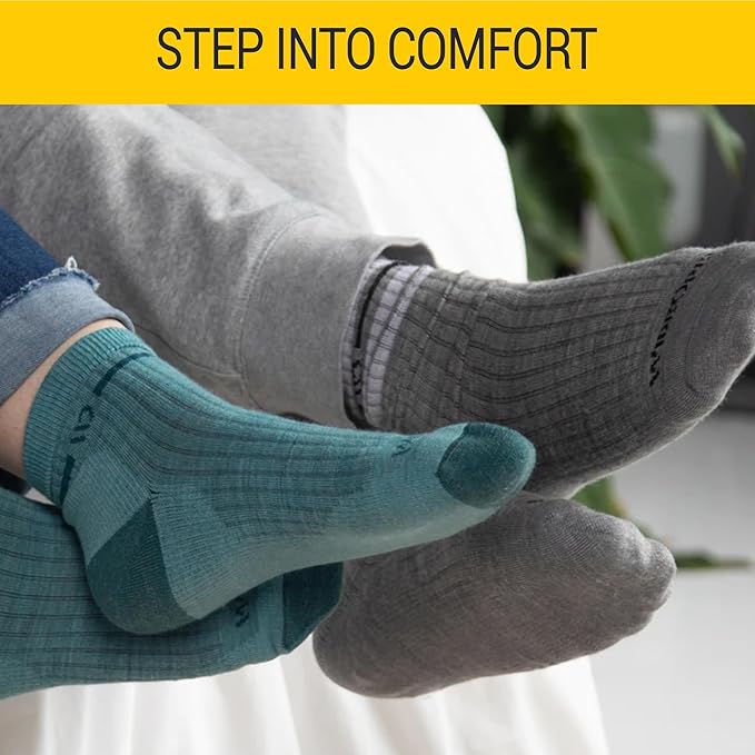 Wide Open Micro Crew Men's Merino Wool Socks - Everyday Wide Socks for Wide Feet