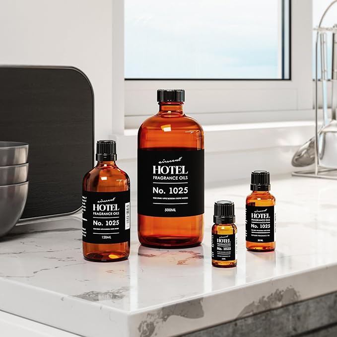 AirScent Hotel Diffuser Oil No. 1025 - Rose Stems Apple Blossom Exotic Woods - Hotel Scent Dupe Premium Fragrance Oil for Ultrasonic and Waterless Diffusers and Crafting - 30 mL, 1 fl oz Glass Bottle