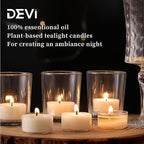 Blossom Jasmine Scented Tea Lights Candles 12 Pack, 4-5 Hours Natural Palm Tea Candles Bulk for Home Scented, Small Tealight Votives for Home Aromatherapy, Baby Shower Favors