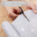 Thenshop 30 Sheets Fragrant Drawer Liners for Dresser, Talcum Powder Scented Paper Liner 19.5 x 14 Inches Star Pattern Non Adhesive Drawer Paper Liner for Home Shelf Closet Cabinet