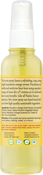 Mandarin Orange Linen and Room Spray, Natural Air Freshener Made with Pure Mandarin Essential Oil, Pillow Spray, Odor Eliminator