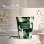 HomeLights 3-Wick Candles for Home Scented - 34oz Soy Wax Blend Candle Long-Lasting Fragrance, Scandinavian Minimalist Design Home Decor and Housewarming Gifts, Sage & Moss