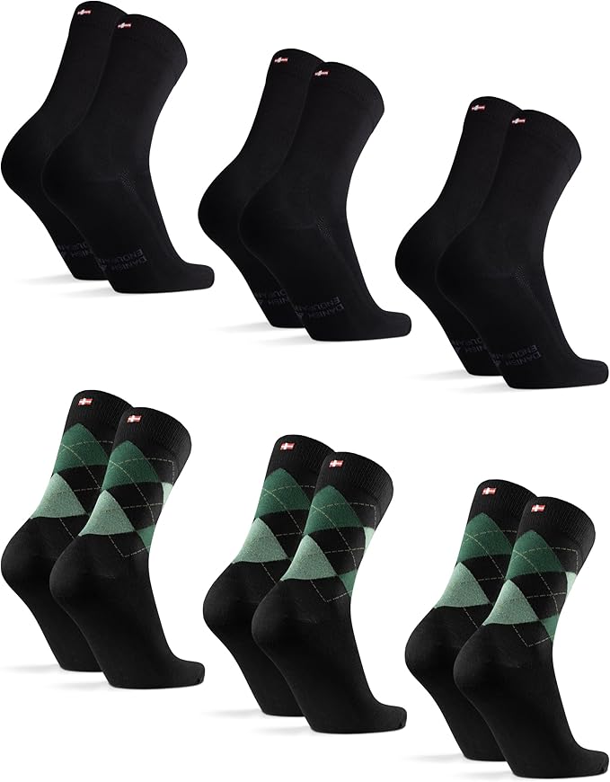 DANISH ENDURANCE Viscose Dress Socks, Premium, Soft, Breathable, Dress Socks for Men & Women, Unisex, 6-Pack