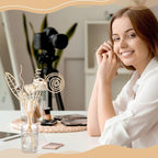 Queekay 32 Pcs Reed Diffuser Sticks Set Include 21pcs Natural Rattan Wood Beads, 11 Style Fragrance Diffuser, Rattan Reed Fragrance Replacement for Home(Wooden Color)