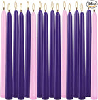16 Pack Advent Taper Candles Premium Hand Dipped 10in Unscented Christmas Taper Candles - Ideal for Seasonal Celebrations, Holidays, Church, Celebration, Party