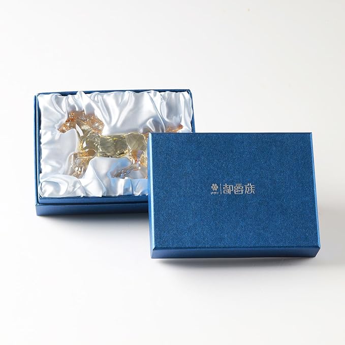 Crystal Horse Realistic Animal Art Figurine Collection Table top Ornament Statue Home Decor (White)
