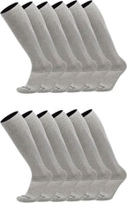 Over the Calf Work Socks for Men and Women 9-11 10-13 13-15 Moisture Wicking Tall Cushioned Knee High Boot Socks 6-pack