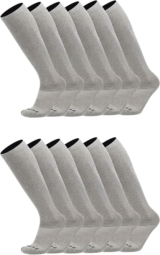 Over the Calf Work Socks for Men and Women 9-11 10-13 13-15 Moisture Wicking Tall Cushioned Knee High Boot Socks 6-pack