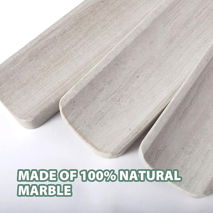 Koville Natural Marble Incense Holder, Incense Holders for Sticks, Incense Burner Holder, Ideal for Meditation and Relaxing, Easy to Clean(White Wooden)