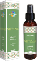 Sacred Element's White Sage Room Spray | Natural Purifying Mist for Energy Clearing, Negativity Release, Spiritual Balance & Aromatherapy | 3.38 Fl Oz / 100ml Non-Toxic Air Freshener
