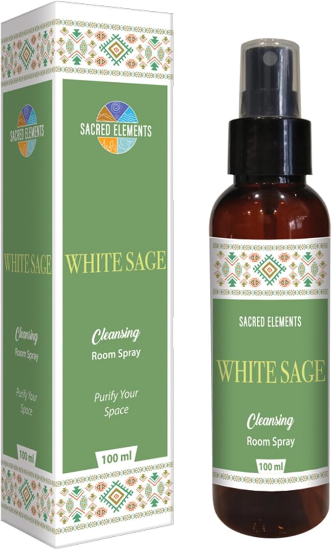 Sacred Element's White Sage Room Spray | Natural Purifying Mist for Energy Clearing, Negativity Release, Spiritual Balance & Aromatherapy | 3.38 Fl Oz / 100ml Non-Toxic Air Freshener