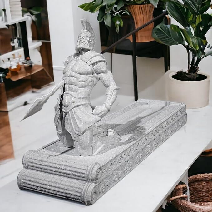 Gladiator Incense Holder The Fallen Warrior,Funny Incense Burner Incense Holder for Sticksfor Indoor Outdoor Use Incense Stick Holder Ash Catcher (Marble Color)