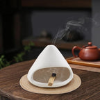 Yawlsow Palo Santo Holder Burner, Charcoal Bakhoor Incense Burner,Smudge Bowl,Sage Holder,Ash Catcher for Meditation Zen Decor (White+Mat)