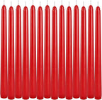 14 Pack Red Taper Candles - Taper Candles 12 Inch Dripless, Smokeless & Unscented - 10 Hours Long Burning - Hand Poured Tall Candlesticks - Ideal for Weddings, Dinner Parties, and Home Decor