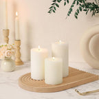 White Pillar Candles Set of 3 - Hand-Poured Unscented Candles,Smokeless Dripless Candles for Dinner Table and Home, Set of 3 in Different Sizes (3"x4", 3"x5", 3"x6")