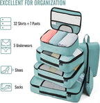 Veken 8 Set Packing Cubes for Travel Essentials, Suitcase Organizer Bags in 4 Sizes, Carry-On Luggage Accessories with Large Laundry & Hanging Toiletry Bag, Must-Have for Airplane, Road Trip & Camping