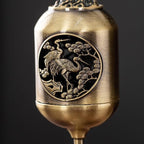 Antique Golden Magpie Lantern Incense Burner, Multi-Use Decorative Incense Holder, Elegant Zinc Alloy Craftwork, Ideal for Meditation, Relaxation, and Home Decor (Golden Crane)