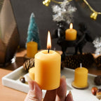 Pure Beeswax Votive Candles, 16-Pack Bees Wax Candles Bulk - 9 Hours Long Burning, Unscented and Non-Toxic for Prayers, Home Decoration, Spa, Christmas