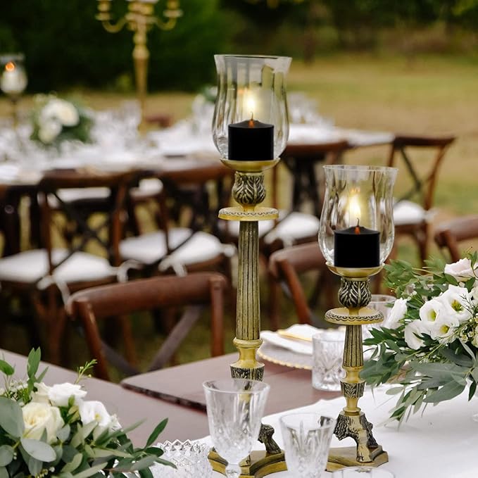 Black Votive Candles, 9 Packs Unscented Small Votives for Halloween, Wedding, Holiday Party, Home (8 Hour), 1.5" D x 1.25" H