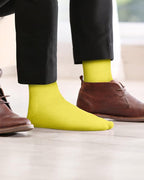 Feraricci Solid Color Casual Dress Socks for Men - Colorful & Comfortable Crew Socks