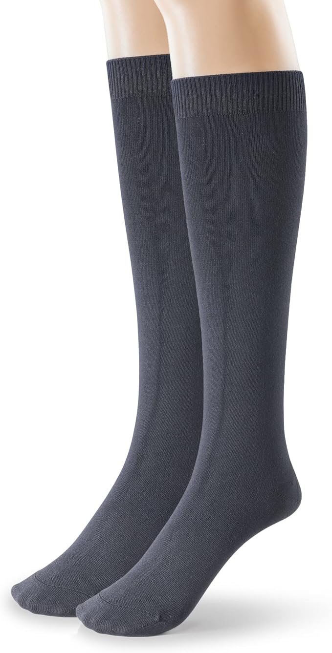 Silky Toes Mens Modal Knee High Socks 2-4 Pk Long Tube Over the Calf Dress Socks