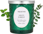 M&SENSE Eucalytus Pine Strong Scented Candle, Wooden Wick Candle, 100 Hours Slow Burning No Toxin Natural Soy Wax 18oz, Relax Aromatherapy Home Fragrance,Housewarming Gifts for Men Women