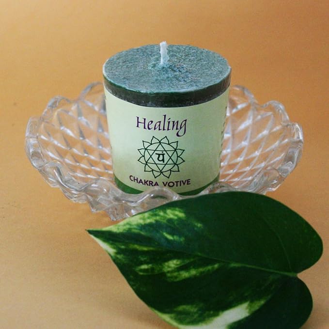 Premium Scented Hand Made Chakra Energy Candle | Votive 12-pack | Healing, Anahata| Yoga, Prayer & Meditation Candle | Long Burn |Essential Oils Lavandin, Orange, Tangerine | Aloha Bay