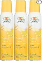 Citrus Magic Odor Eliminating Air Freshener Spray, Tropical Lemon, 3-Ounce, Pack of 3