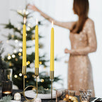 12 Pack Yellow Taper Candles - Taper Candles 10 Inch Dripless, Smokeless & Unscented - 8 Hours Long Burning - Ideal for Weddings, Dinner Parties, and Home Decor