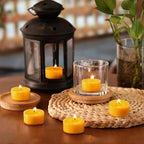 Citronella Scented Tea Lights Candles – Yellow – 6 Hour Burn – 100% Palm Wax – Scented Tealight Candles for Outdoor Summer Nights, Patio Dining – 16 Pack Scent Votive Candle