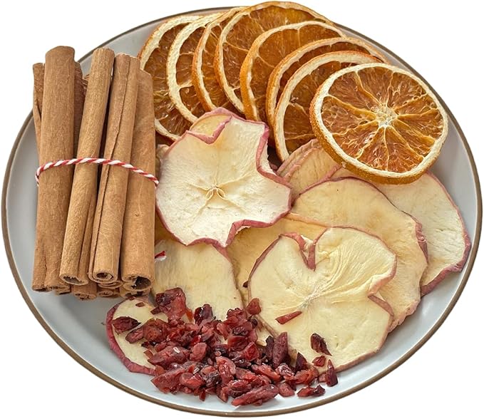Potpourri Simmering, Holiday Cheer Stovetop Potpourri with Apple, Orange, Cranberry and Cinnamon, Dried Fruits Fragrance Bowl Filler, Perfect Christmas Blend House Warming/Thank You Gift