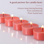 36 Pack Fresh Rose Scented Tea Lights Candles, 4 Hours Natural Palm Tea Candles Bulk for Home Scented, Small Tealight Votives with Essential Oils for Home, Wedding, Baby Shower Favors & Gifts