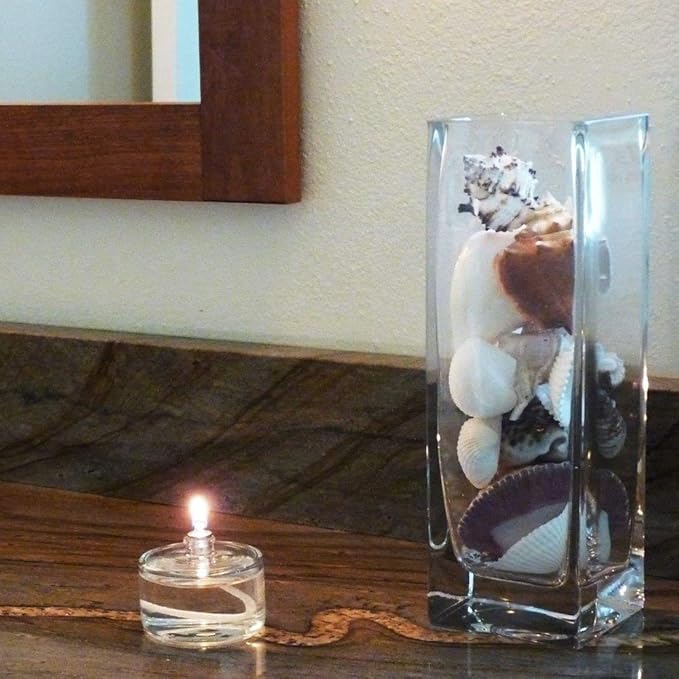 Firefly Fuels Refillable Glass Oil Candle - 3 oz Liquid Candle for Indoor Use, Outdoor Events, Emergency Lighting - Clean Burning with Wick and Holder Included. Use with Liquid Paraffin or Lamp Oil