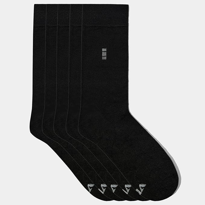 VRD Men’s Dress Socks, Bamboo 5-Pack Mens Socks, Mid Calf Length, Crew Socks Gift for Men Shoe Size 8-13