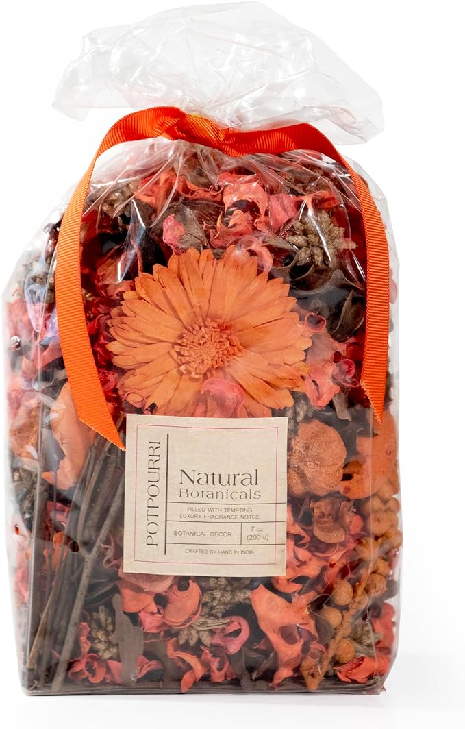 Fragrance Potpourri Bag Home Décor | Floral Petals Vase & Bowl Filler Decoration (Orange)