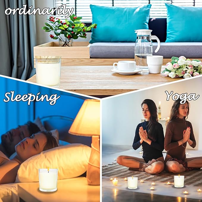 12 Pcs 6 Oz Bulk White Soy Candles,Vanilla Scented Candles Set,Bulk Aromatherapy Candle,Great Stress Relieving Scented Candle for Girls as a Gift for Birthdays, Weddings and More!